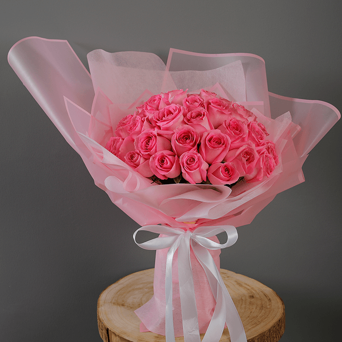 Beautiful Pink Roses Bouquet Online | Pink Flowers | BTF