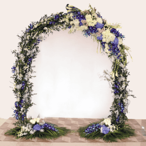 White and Blue Flower Arch