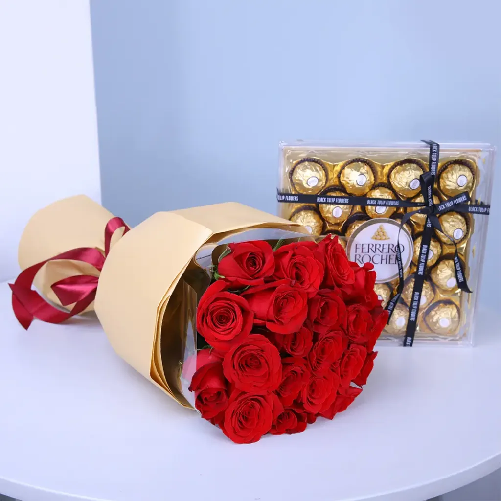 Propose Red Bouquet with Ferrero Rocher