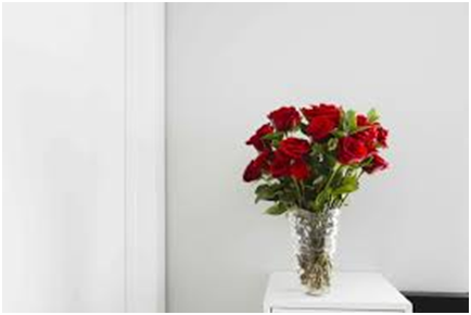 red roses in vase