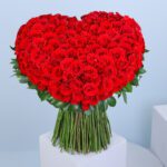 Romantic Heart-Shaped Red Roses