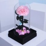 Pink Forever Rose in Glass Dome