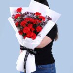 crimson-carnation-wax-flower-bouquet