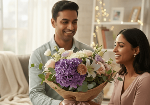 Modern mixed flower bouquet designed for a contemporary look