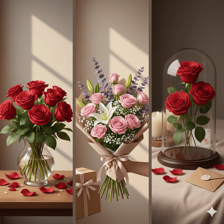 The compositions highlight why flowers and classic gifts remain a popular choice for expressing affection through timeless and elegant presentation.