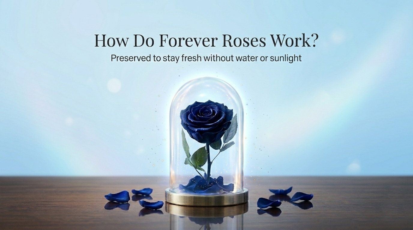 Process of preserving real roses to create long-lasting forever roses