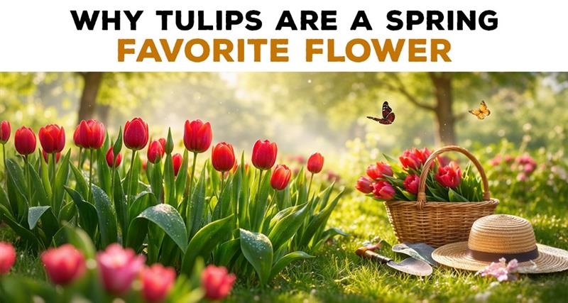 Colorful tulip flowers blooming in spring garden symbolizing new beginnings