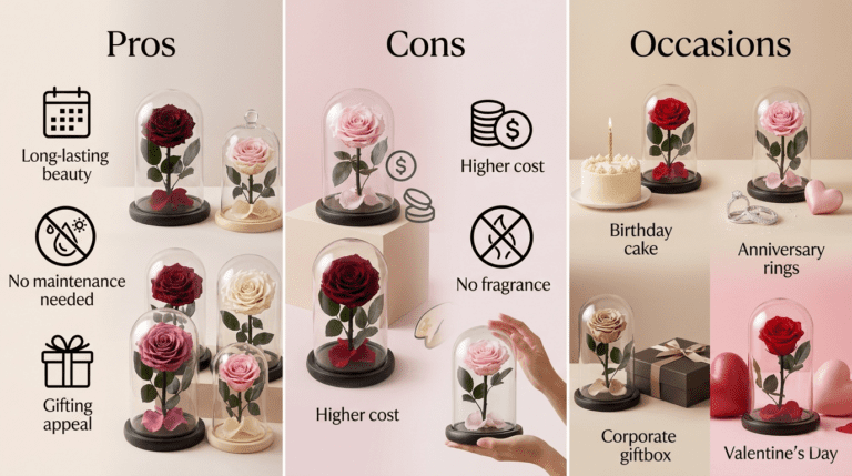 Forever roses in a premium box showcasing long-lasting value and elegant gifting