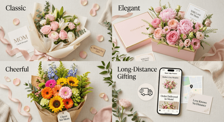 Best flower gifts for different types of moms with beautiful bouquets and floral arrangements