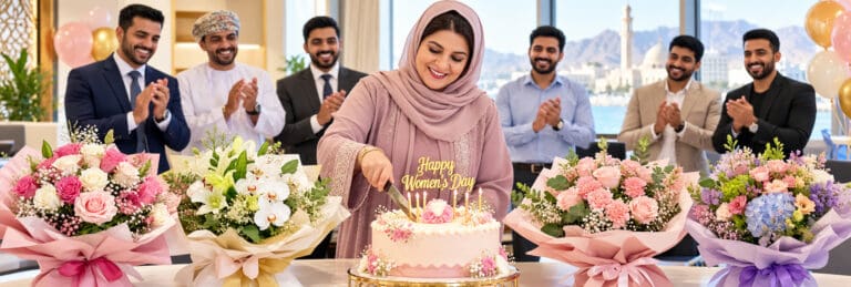 Omani Women’s Day wishes for a colleague or boss celebrating her leadership, dedication, achievements, and strength.